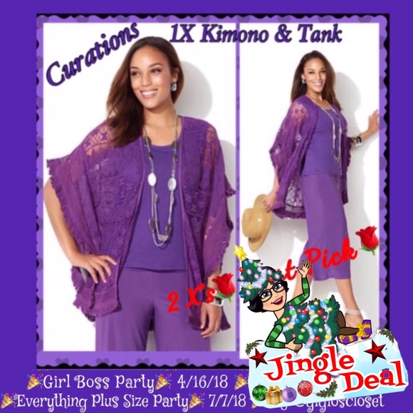 ❌SOLD❌💜NEW Curations Kimono &Tank 1X - Picture 5 of 5